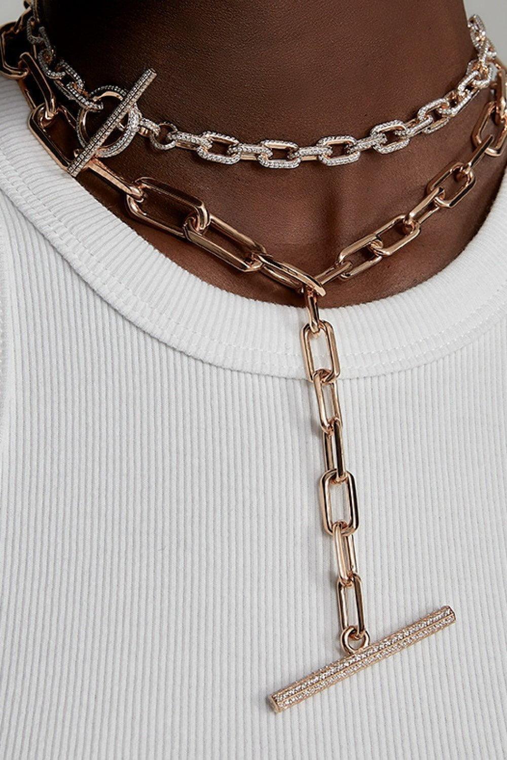 WALTERS FAITH-Saxon Graduated Link Chain Toggle Necklace-