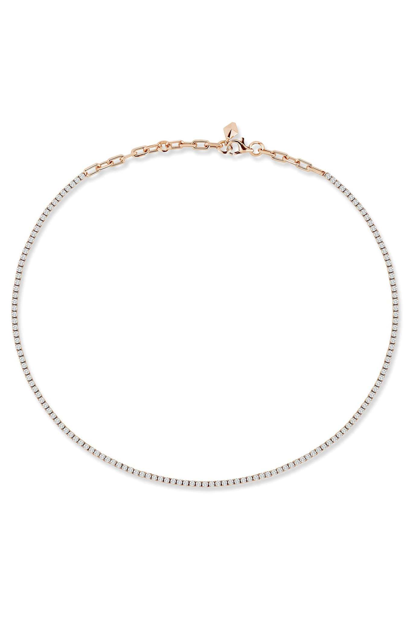 WALTERS FAITH-WF Classic Diamond Tennis Necklace-ROSE GOLD