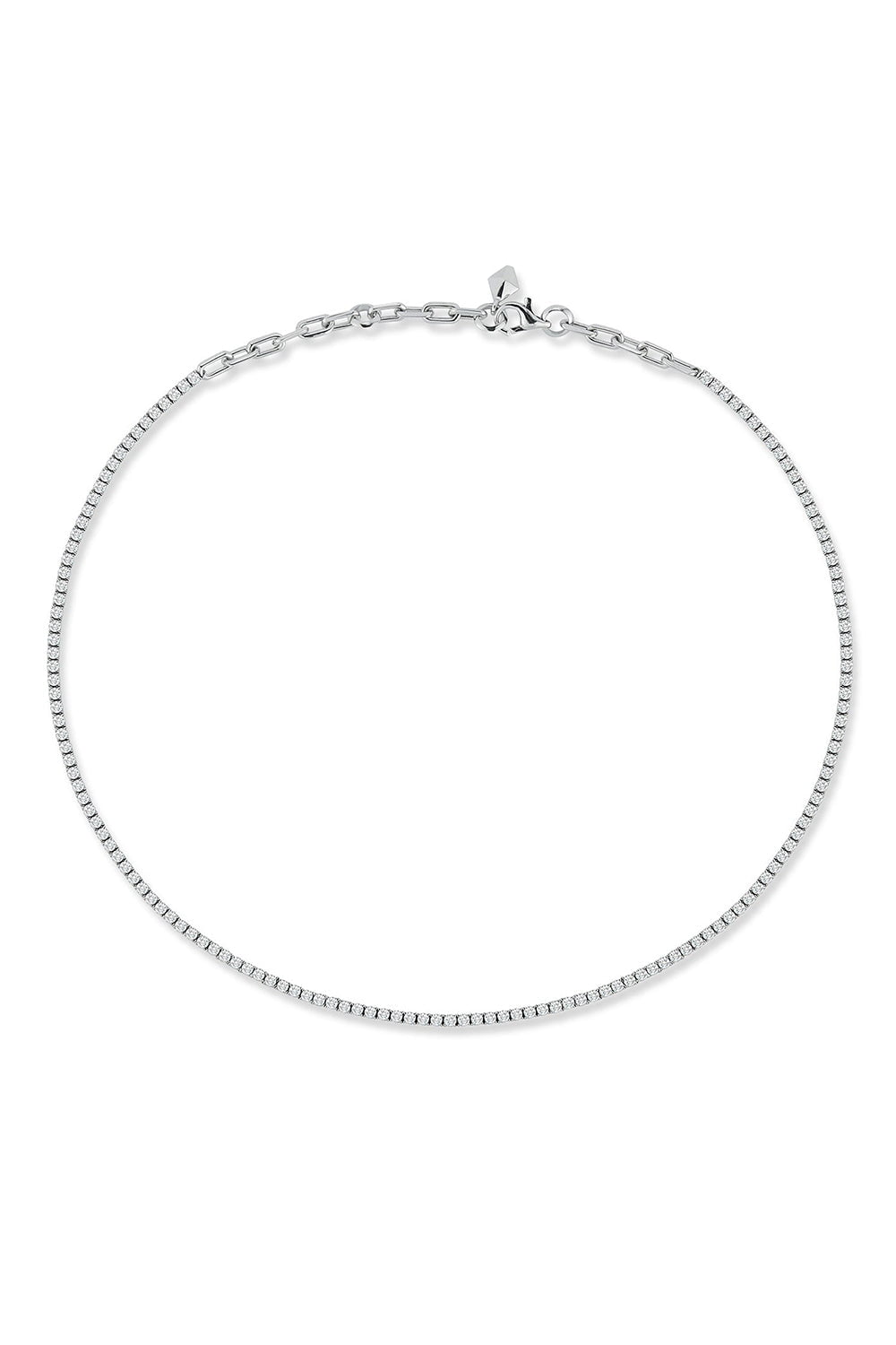 WALTERS FAITH-Classic Diamond Tennis Necklace-WHITE GOLD