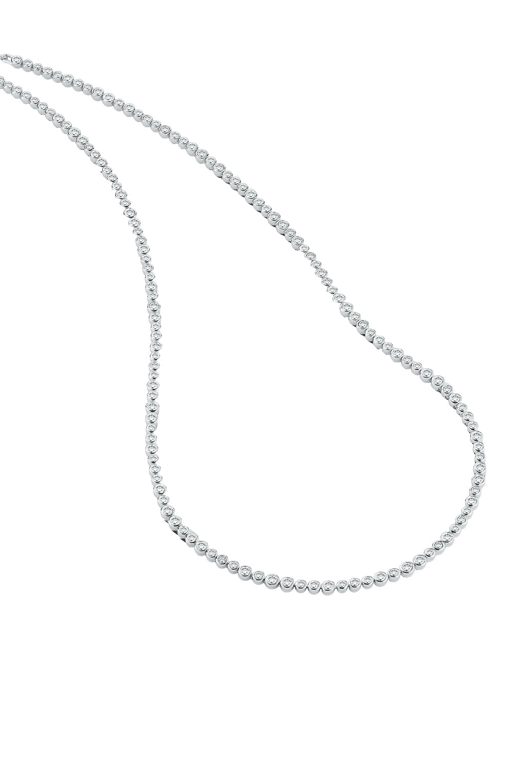 Diamond Bezel Riviere Tennis Necklace-WHITE GOLD-30-JEWELRYFINE JEWELNECKLACE O-WALTERS FAITH