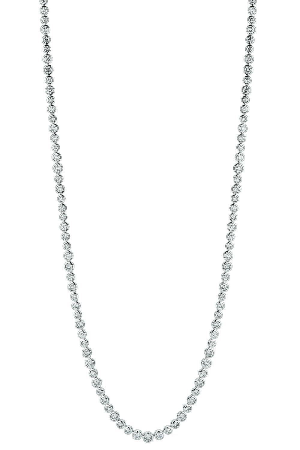 Diamond Bezel Riviere Tennis Necklace-WHITE GOLD-30-JEWELRYFINE JEWELNECKLACE O-WALTERS FAITH