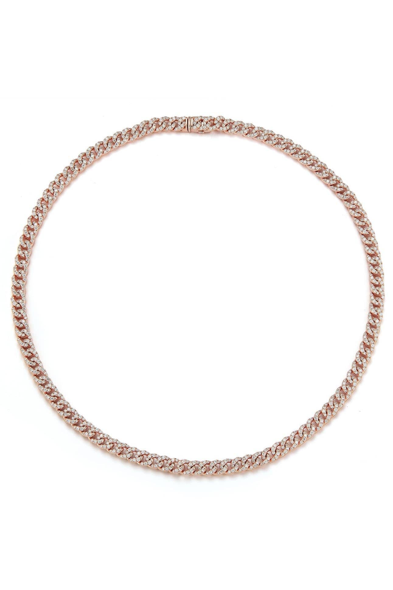 WALTERS FAITH-Saxon Diamond Mini Curb Link Necklace-WHITE GOLD