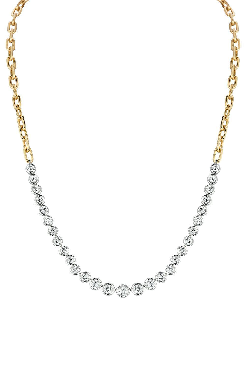 Diamond Bezel WF Classic Necklace-YELLOW GOLD-15/16-JEWELRYFINE JEWELNECKLACE O-WALTERS FAITH