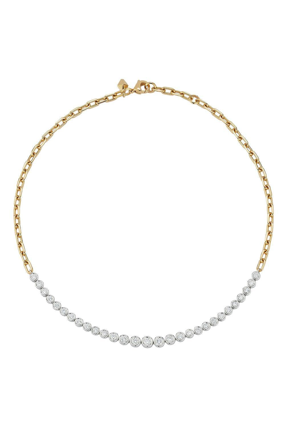 Diamond Bezel WF Classic Necklace-YELLOW GOLD-15/16-JEWELRYFINE JEWELNECKLACE O-WALTERS FAITH