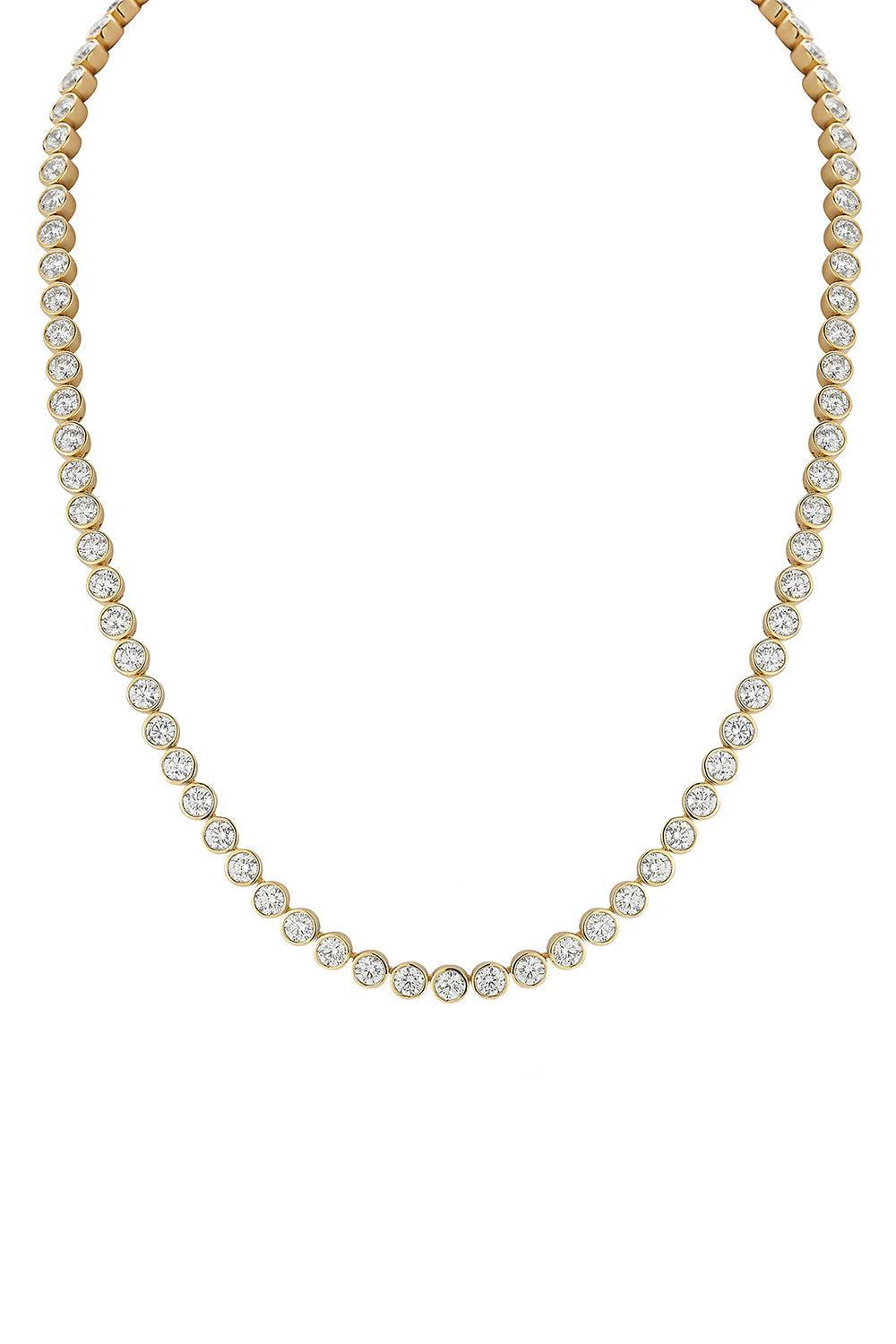 Diamond Bezel Tennis Necklace-YELLOW GOLD-16-JEWELRYFINE JEWELNECKLACE O-WALTERS FAITH
