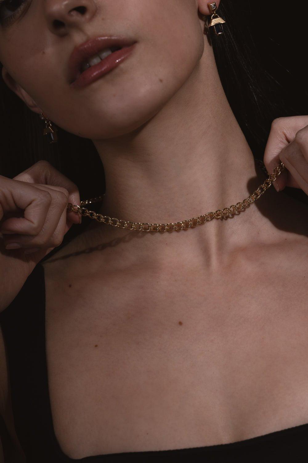 WALTERS FAITH-Huxley Coil Chain Necklace-YELLOW GOLD