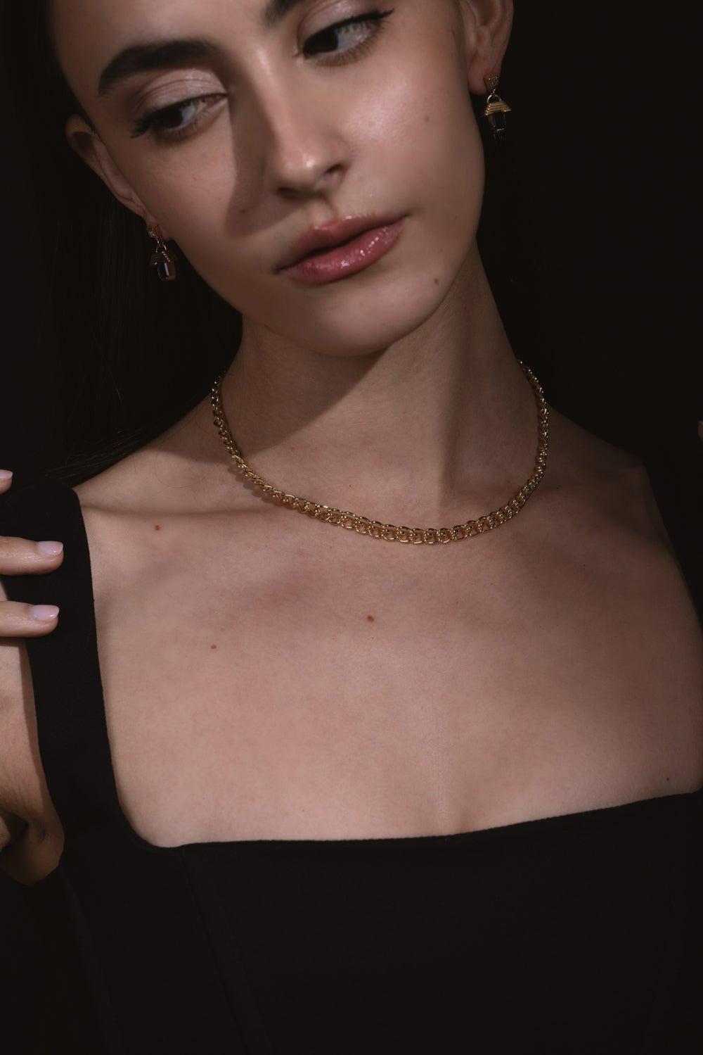 WALTERS FAITH-Huxley Coil Chain Necklace-YELLOW GOLD