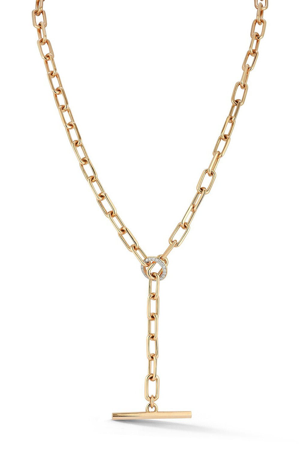 WALTERS FAITH-Saxon Diamond Chain Link Necklace-YELLOW GOLD