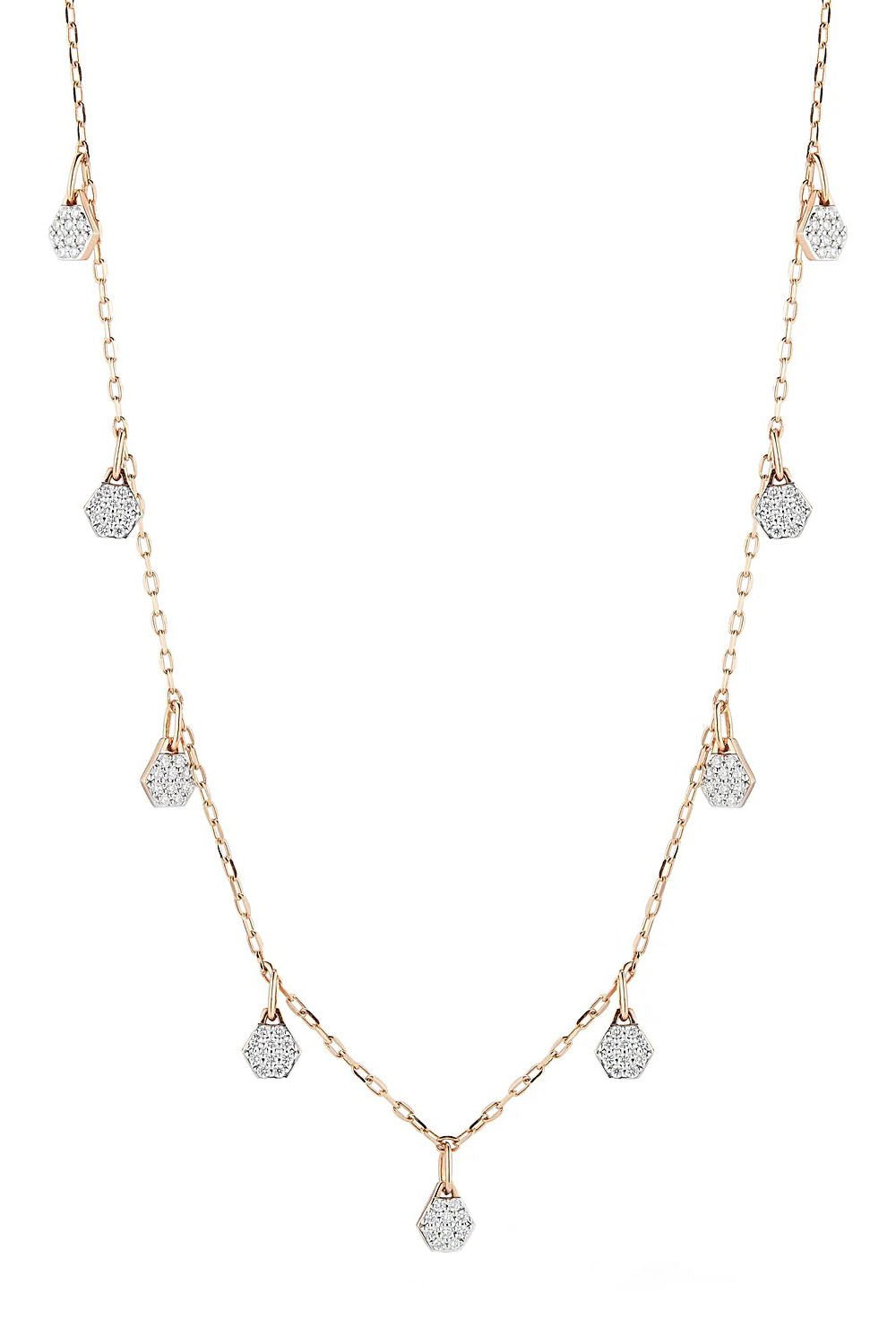 WALTERS FAITH-Dora Diamond Mini Hexagon Charm Necklace-YELLOW GOLD