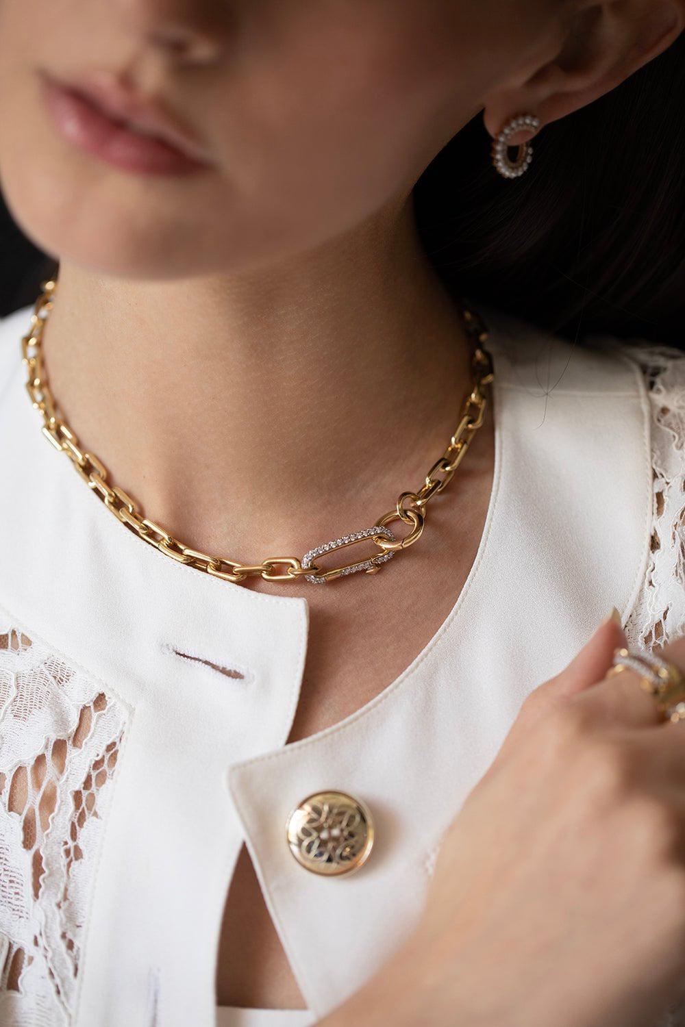 WALTERS FAITH-Saxon Elongated Necklace-YELLOW GOLD