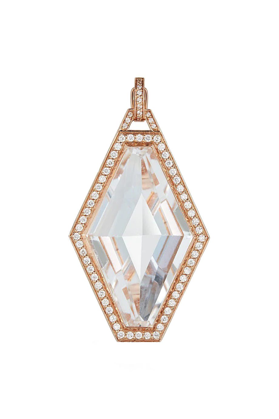 WALTERS FAITH-Bell Diamond and Rock Crystal Hexagon Charm-ROSE GOLD