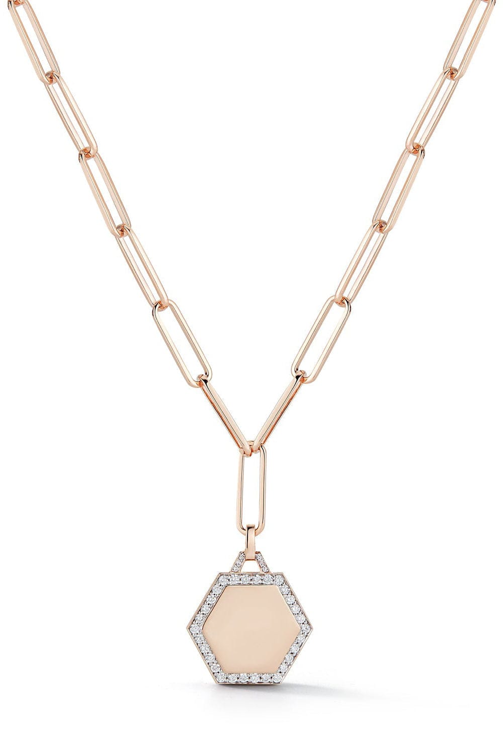 WALTERS FAITH-Dora Diamond Hexagon Charm-ROSE GOLD
