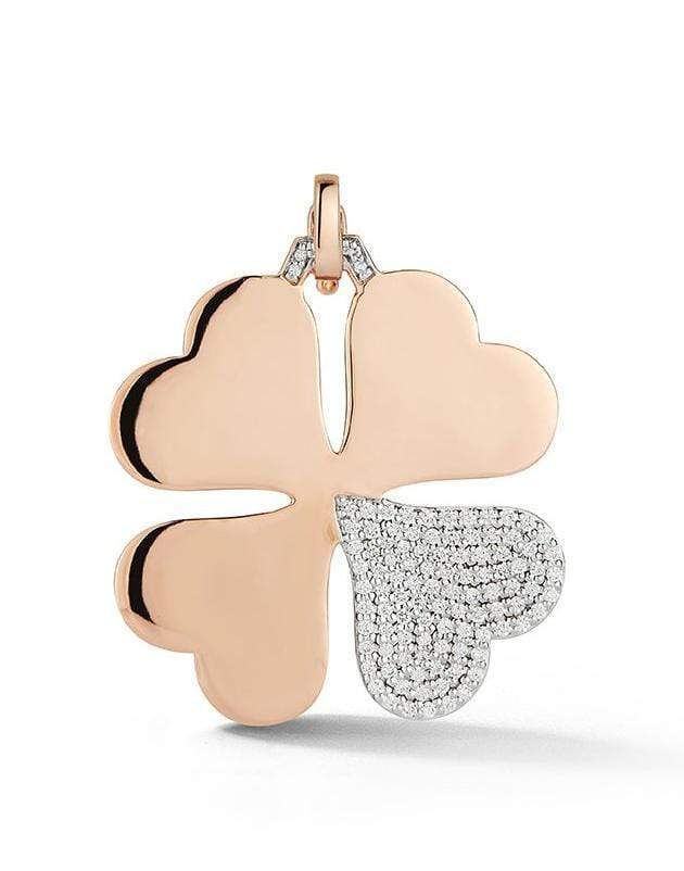 WALTERS FAITH-Dora One Corner Diamond Clover Charm-ROSE GOLD