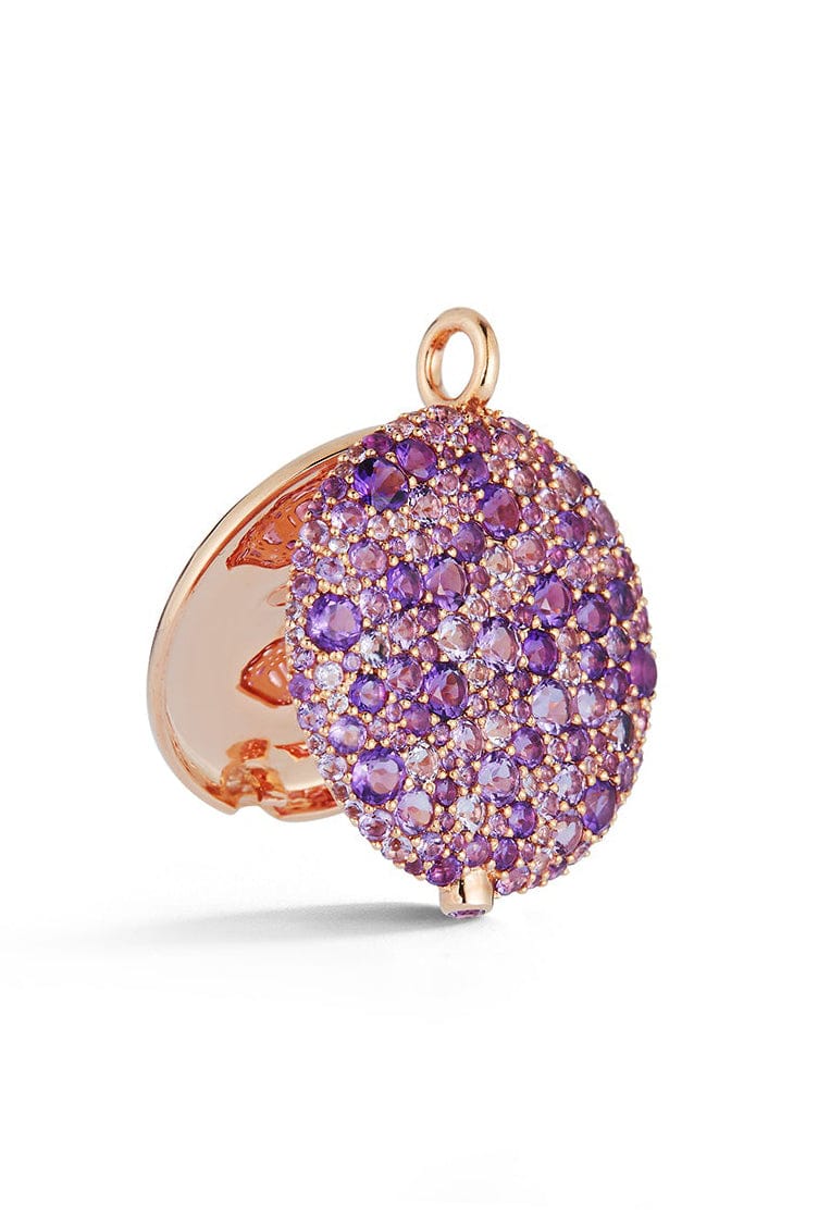 WALTERS FAITH-Large Amethyst Pebble Locket-ROSE GOLD
