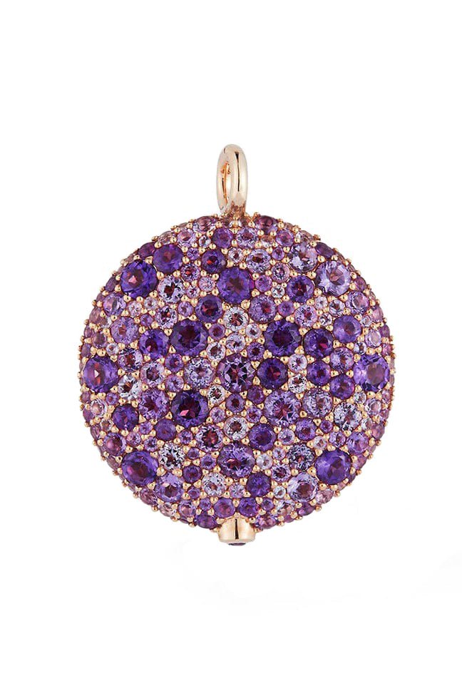 WALTERS FAITH-Large Amethyst Pebble Locket-ROSE GOLD