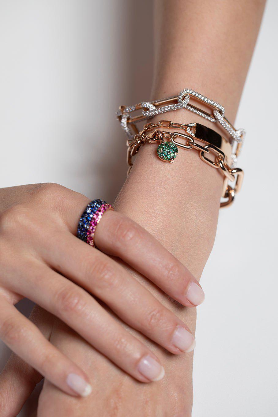 WALTERS FAITH-OC X WF Emerald Pebble Locket Charm-ROSE GOLD
