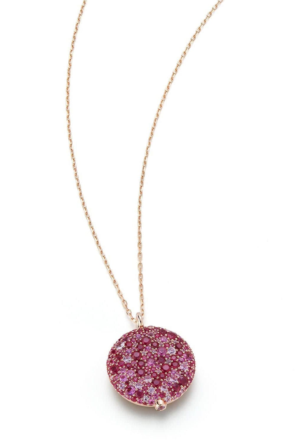 WALTERS FAITH-OC x WF Large Pink Sapphire Pebble Locket-ROSE GOLD