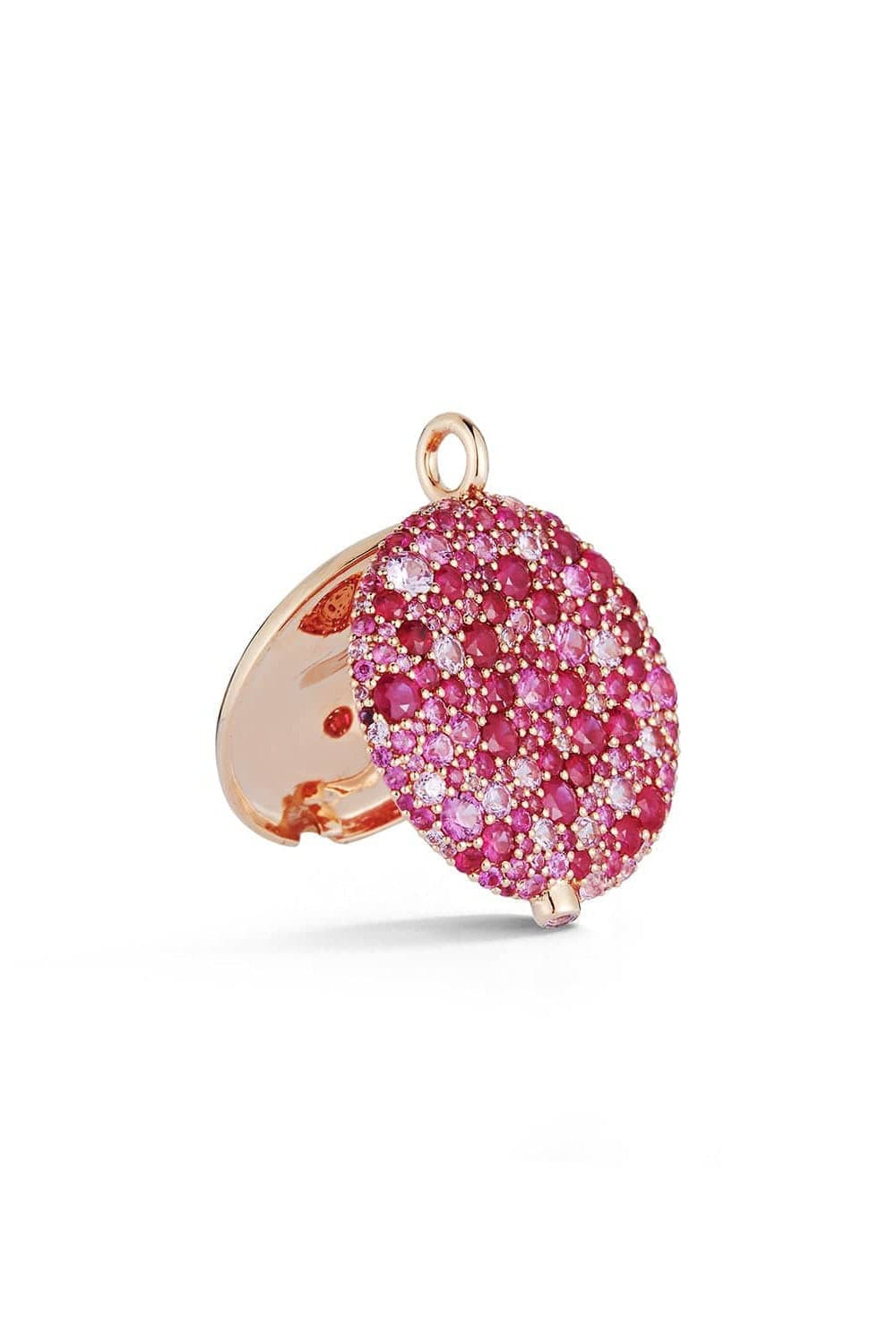 WALTERS FAITH-OC x WF Large Pink Sapphire Pebble Locket-ROSE GOLD