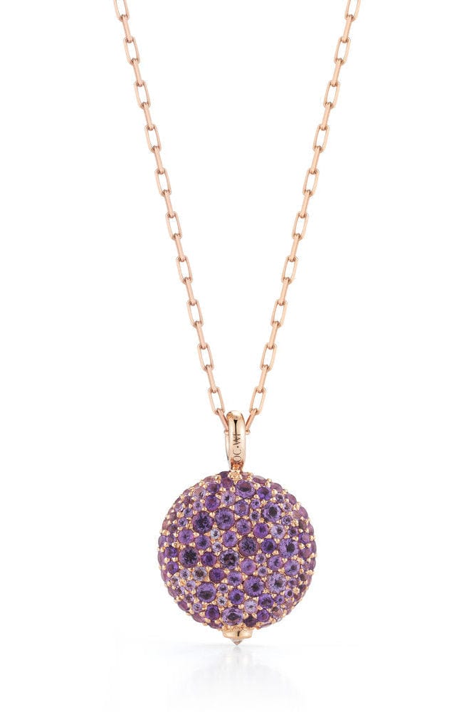 WALTERS FAITH-OC x WF Medium Amethyst Pebble Locket-ROSE GOLD