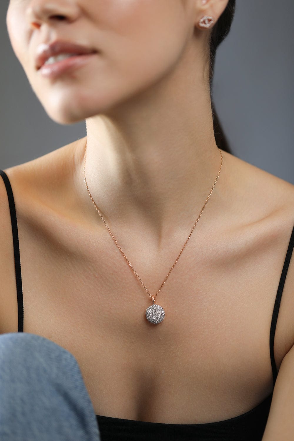 WALTERS FAITH-OC x WF Medium Diamond Pebble Locket-ROSE GOLD