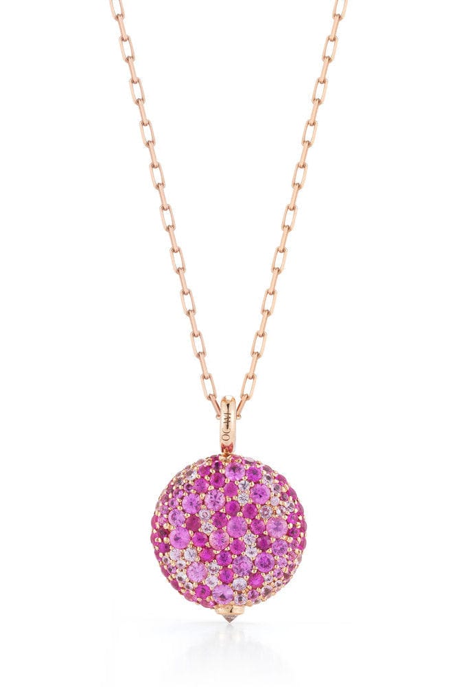 WALTERS FAITH-OC x WF Medium Pink Sapphire Pebble Locket-ROSE GOLD