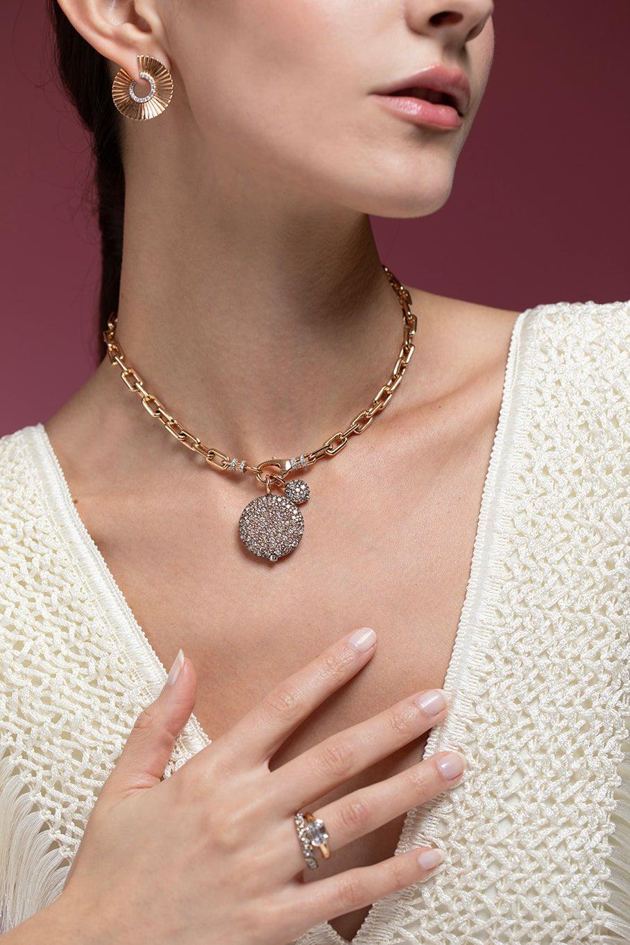 WALTERS FAITH-OC X WF Small Champagne Diamond Pebble Charm-ROSE GOLD