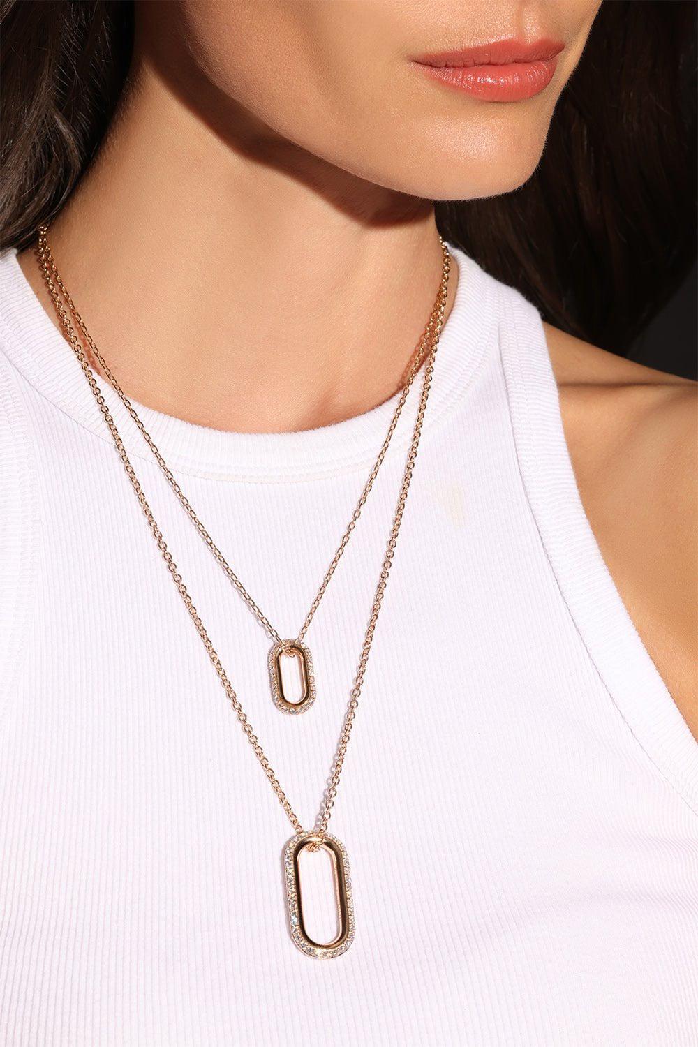 WALTERS FAITH-Saxon Diamond Jumbo Link Pendant-ROSE GOLD