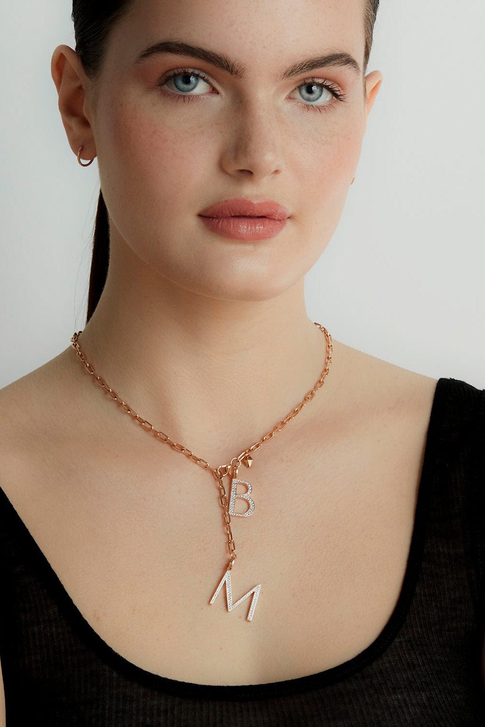 WALTERS FAITH-Woolf Diamond "B" Initial Charm-ROSE GOLD