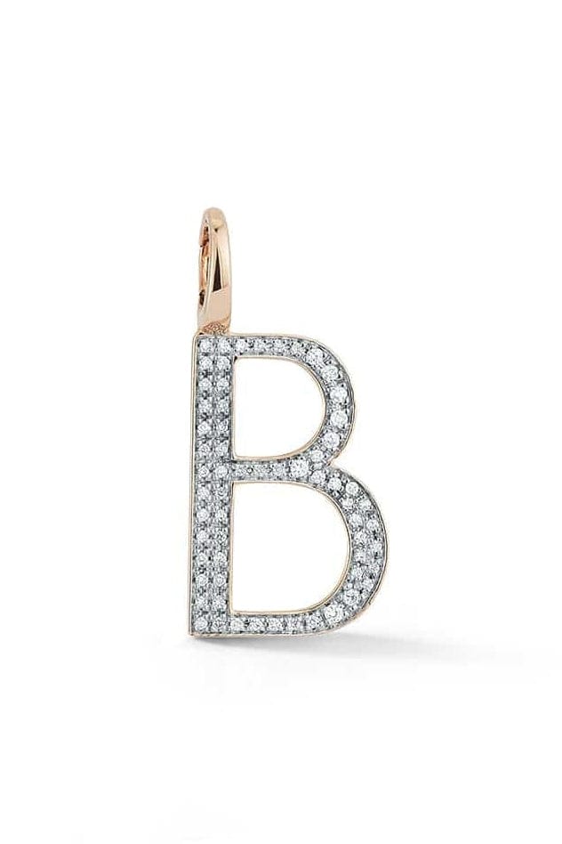 WALTERS FAITH-Woolf Diamond "B" Initial Charm-ROSE GOLD