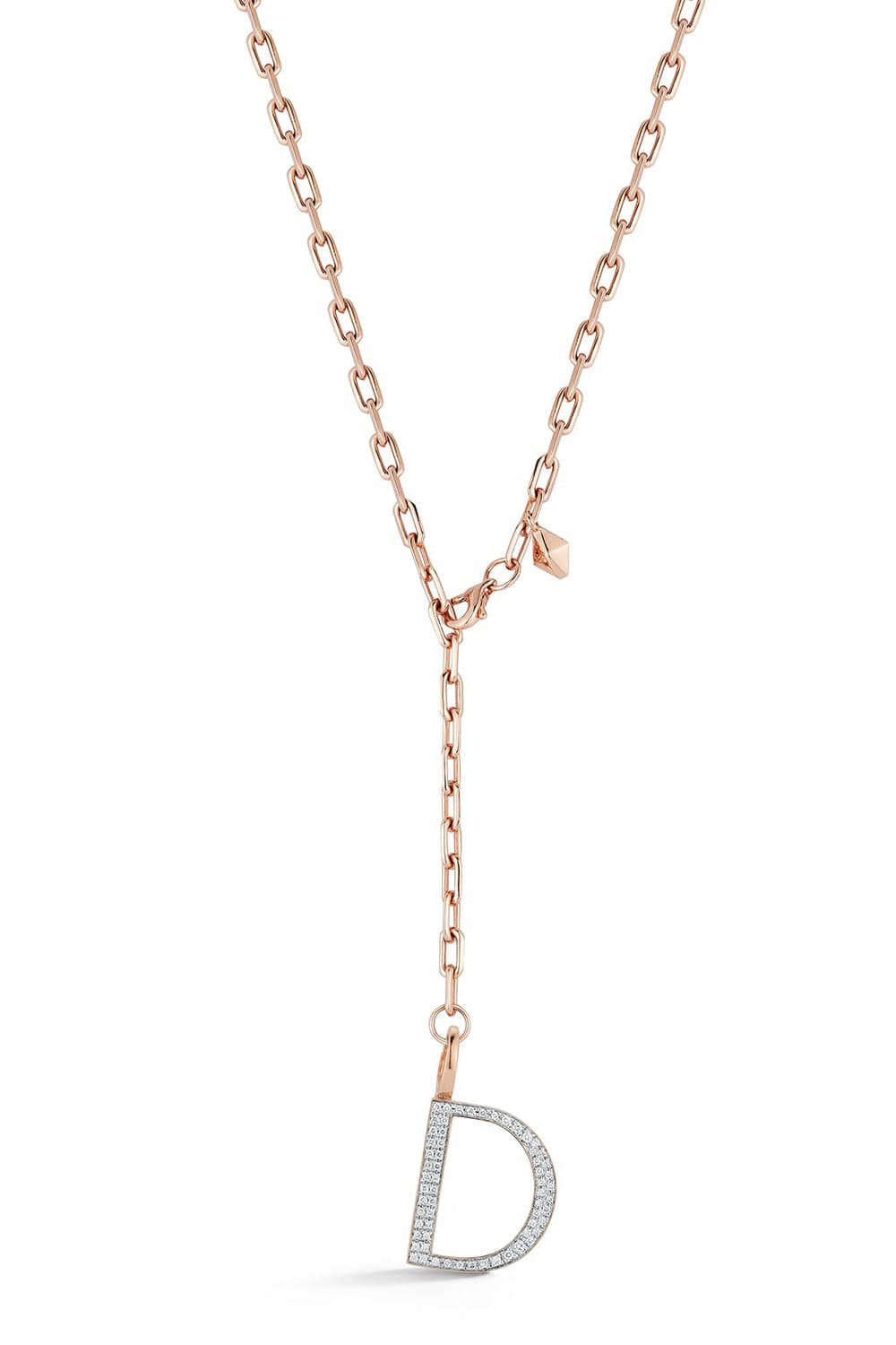 WALTERS FAITH-Woolf Diamond "D" Initial Charm-ROSE GOLD