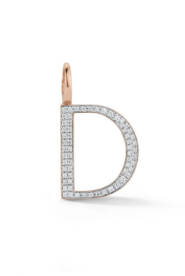 WALTERS FAITH-Woolf Diamond "D" Initial Charm-ROSE GOLD