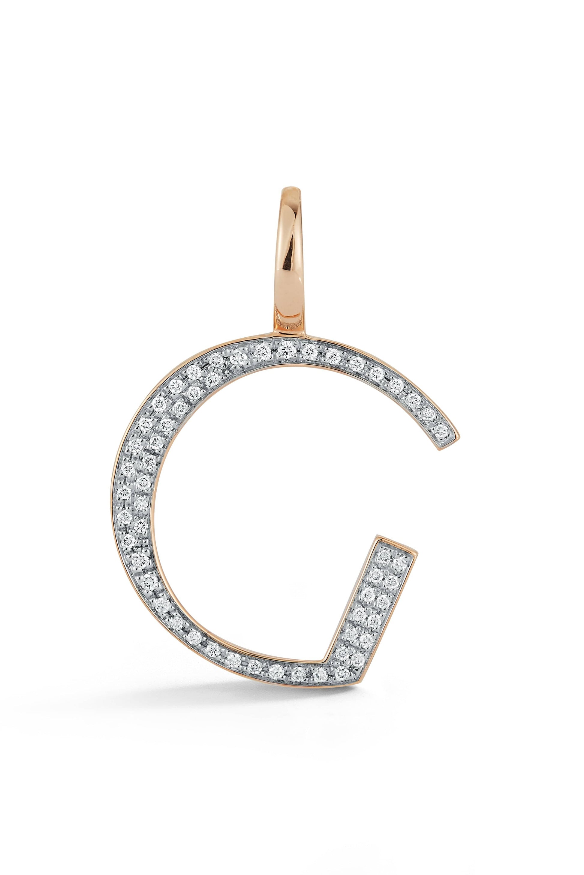 WALTERS FAITH-Woolf Diamond "G" Initial Charm-ROSE GOLD