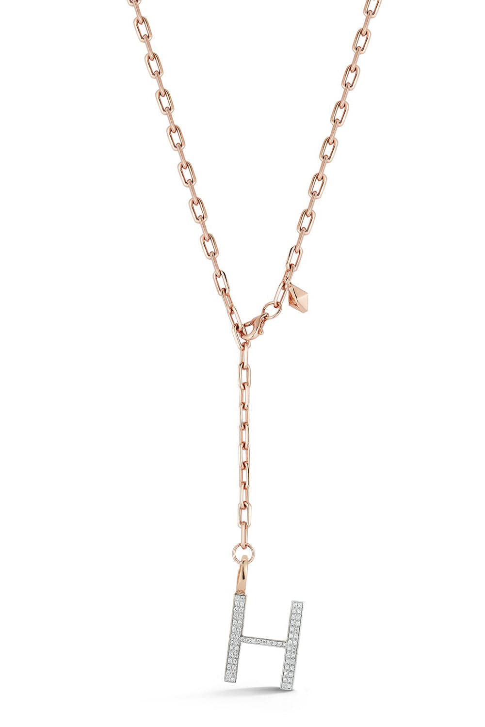 WALTERS FAITH-Woolf Diamond "H" Initial Charm-ROSE GOLD