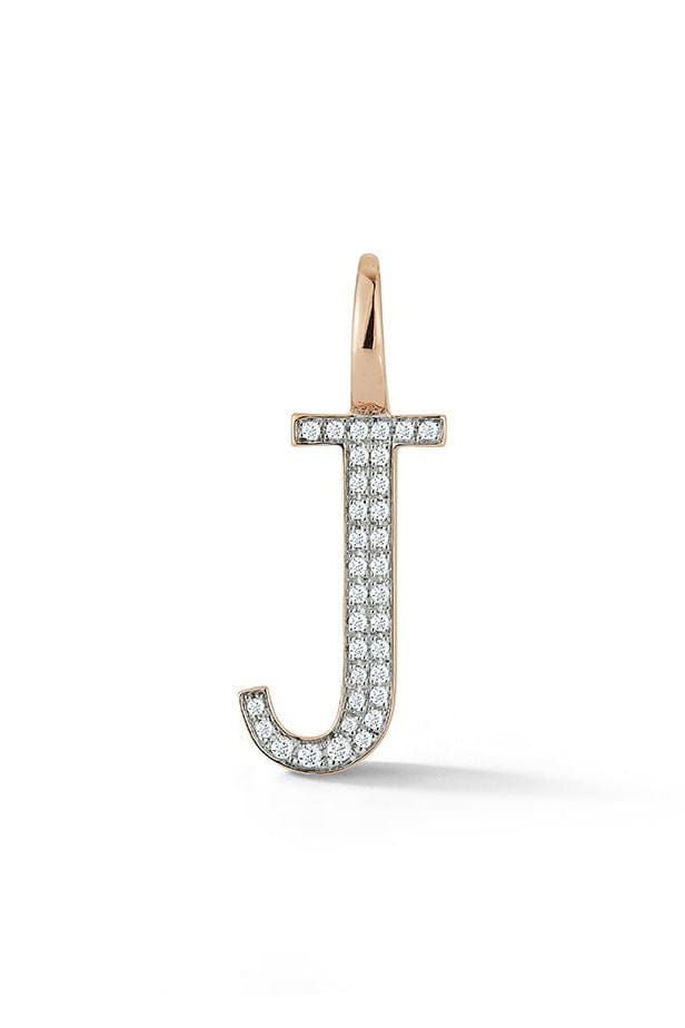 WALTERS FAITH-Woolf Diamond "J" Initial Charm-ROSE GOLD