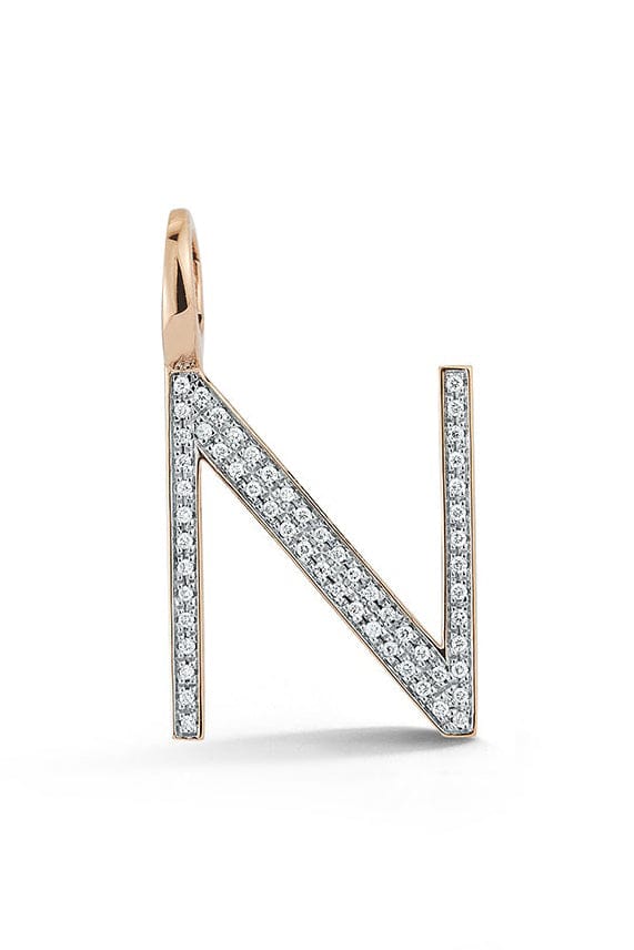 WALTERS FAITH-Woolf Diamond "N" Initial Charm-ROSE GOLD