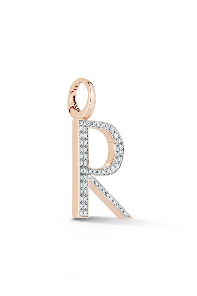 WALTERS FAITH-Woolf Diamond "R" Initial Charm-ROSE GOLD
