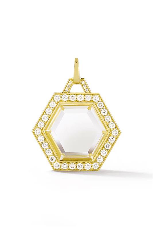 WALTERS FAITH-Bell Diamond Hexagon Charm Pendant-YELLOW GOLD