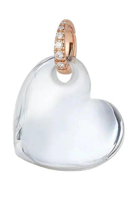 WALTERS FAITH-Crystal Rock Heart Charm-YELLOW GOLD