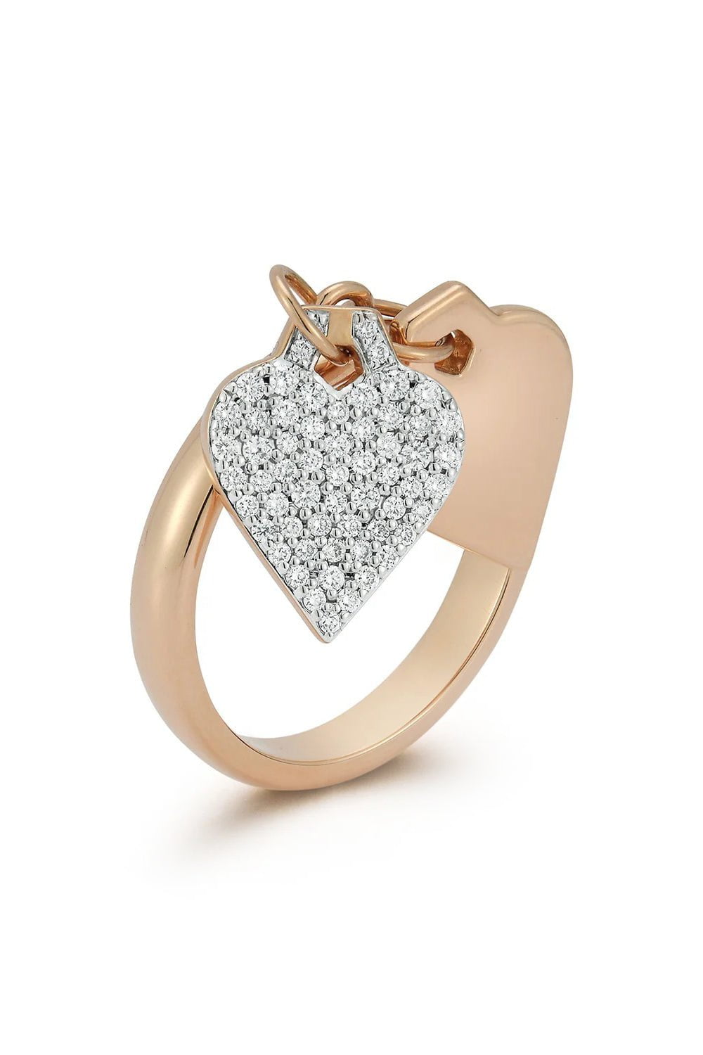 WALTERS FAITH-Dora Diamond Heart Charm Ring-ROSE GOLD