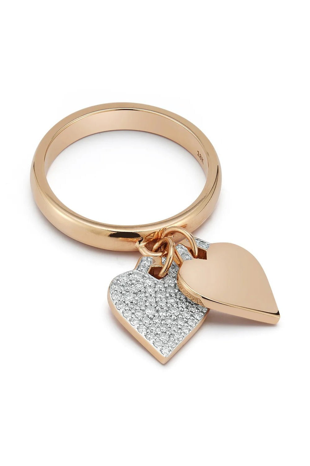 WALTERS FAITH-Dora Diamond Heart Charm Ring-ROSE GOLD