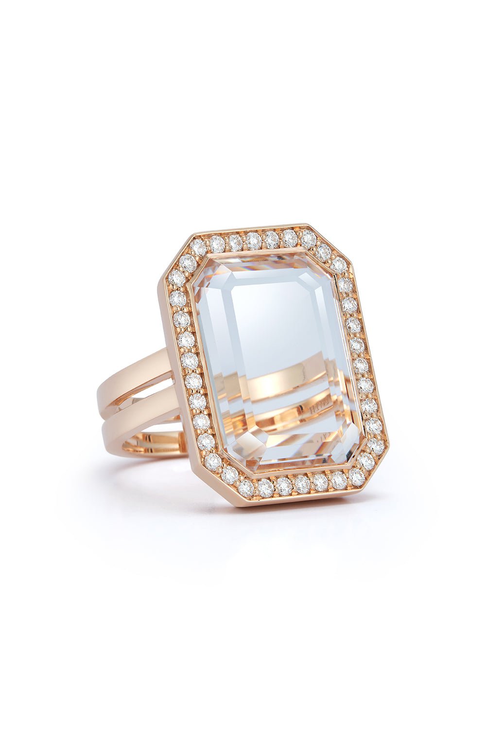 WALTERS FAITH-Rock Crystal Bell Ring-ROSE GOLD