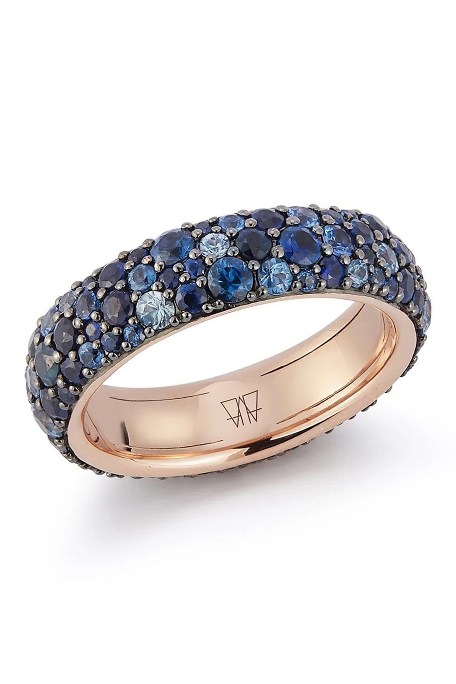 WALTERS FAITH-OC X WF Blue Sapphire Band Ring-ROSE GOLD
