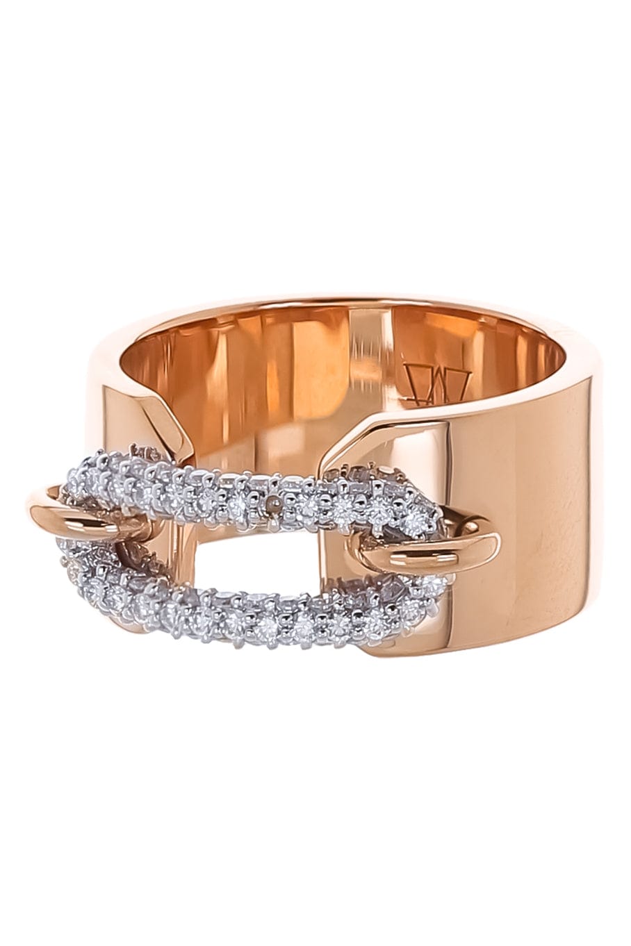 WALTERS FAITH-Elongated Diamond Oval Link Ring-ROSE GOLD