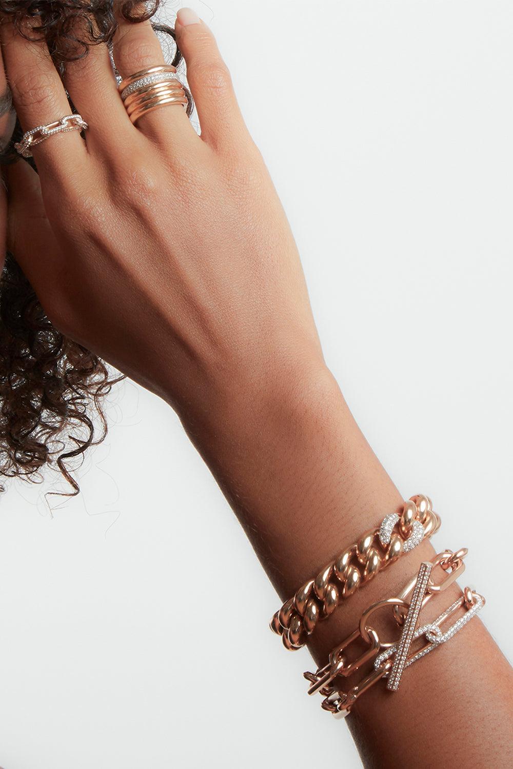 Large All Diamond Saxon Chain Link Ring-ROSE GOLD-6.5-JEWELRYFINE JEWELRING-WALTERS FAITH