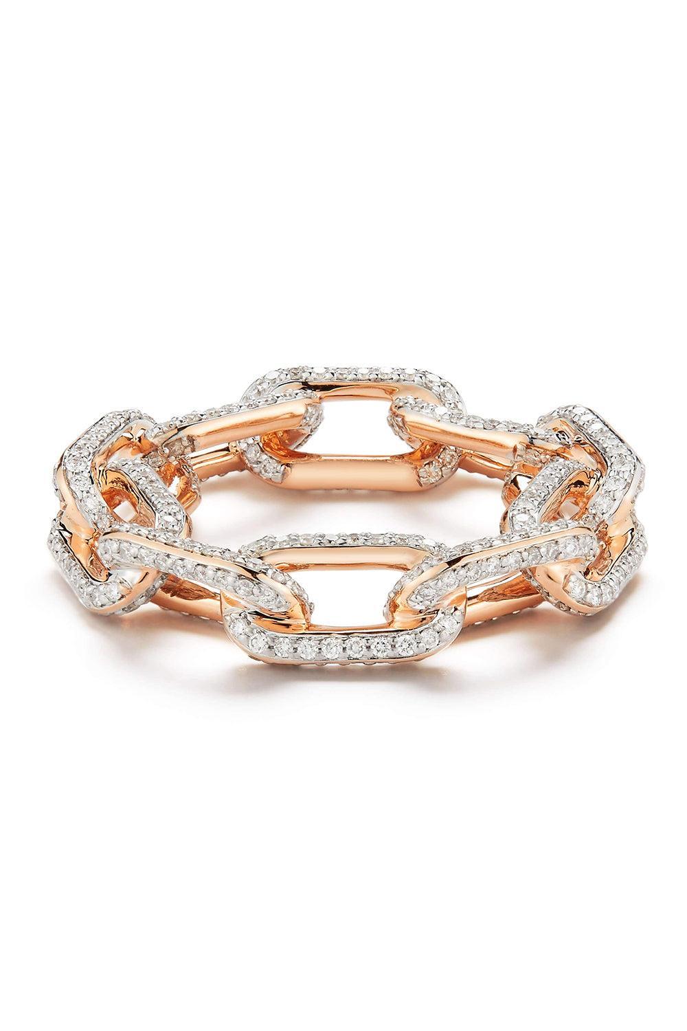 Large All Diamond Saxon Chain Link Ring-ROSE GOLD-6.5-JEWELRYFINE JEWELRING-WALTERS FAITH