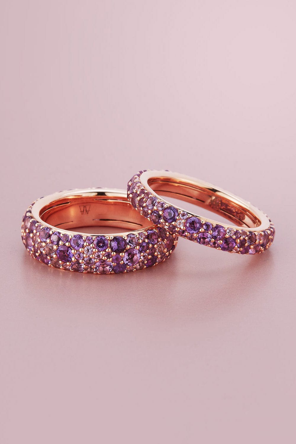 WALTERS FAITH-OC x WF Wide Purple Amethyst Ring-ROSE GOLD