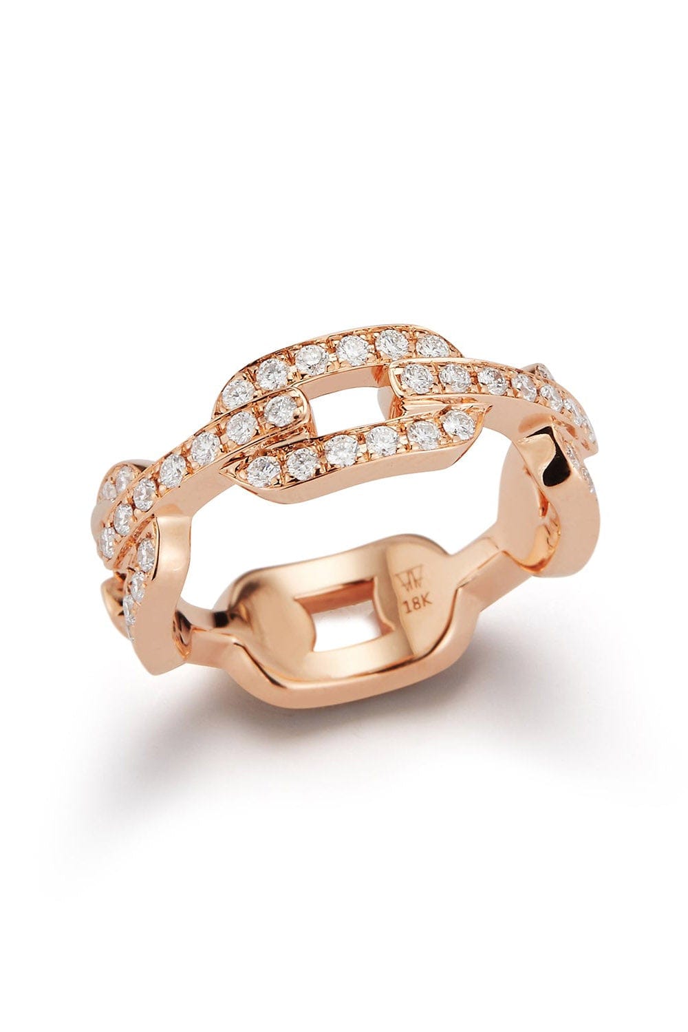 WALTERS FAITH-Saxon Diamond Flat Chain Link Ring-ROSE GOLD