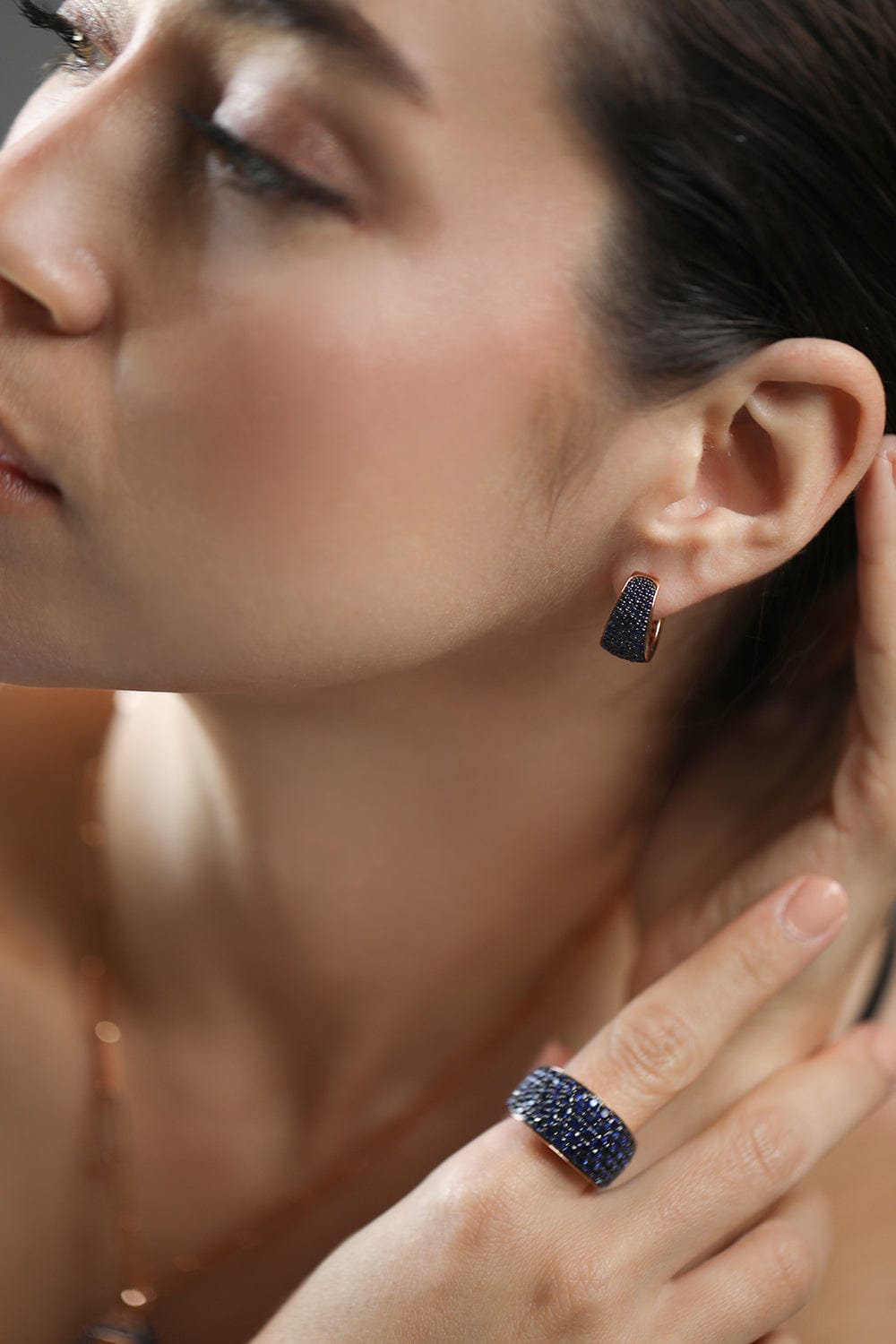 WALTERS FAITH-Lytton Blue Sapphire Bombe Ring-ROSE GOLD