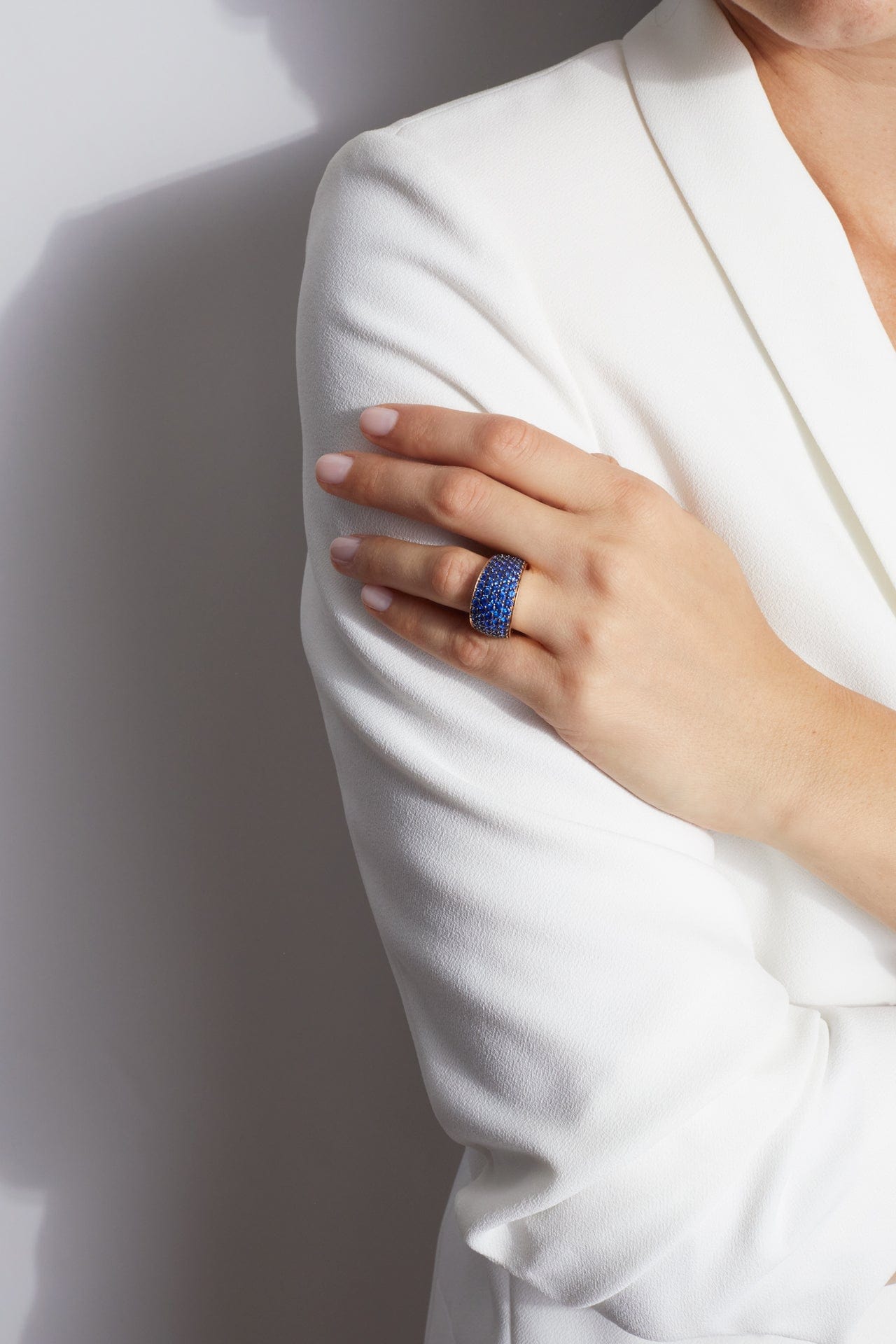 WALTERS FAITH-Lytton Blue Sapphire Bombe Ring-ROSE GOLD