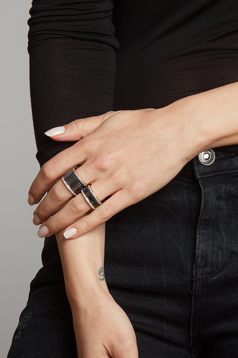WALTERS FAITH-Two Tone Fluted Band Ring-ROSE GOLD